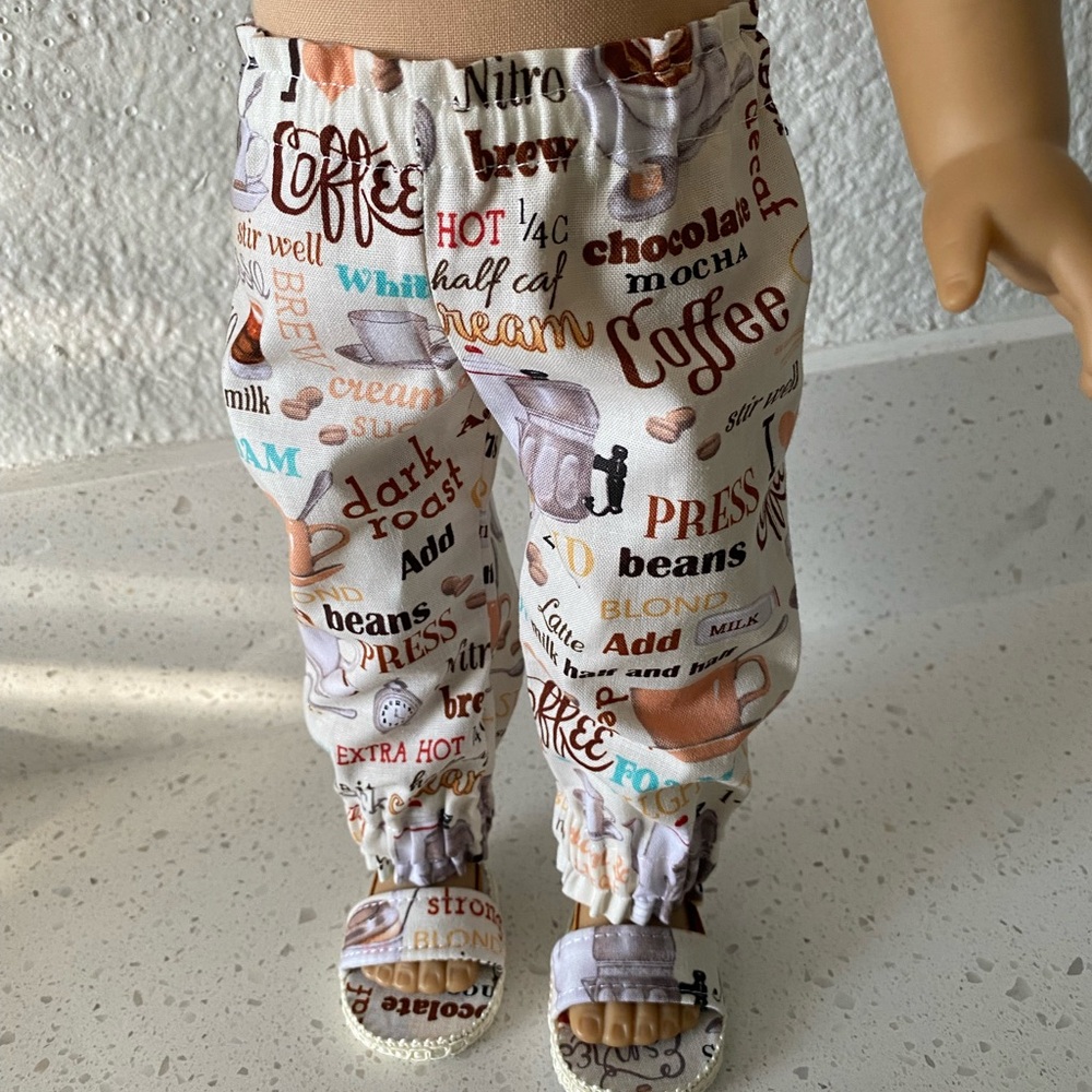 Coffee-Themed Doll Pajama Set
